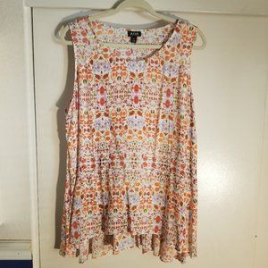 a.n.a - Sleeveless Top Orange Multi, Size: XL